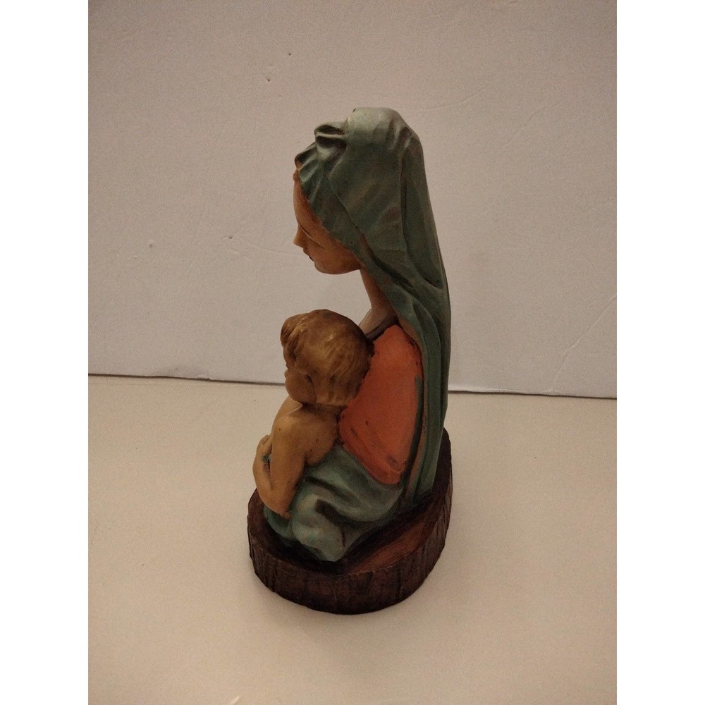 R R made in Italy Blue Madonna and Jesus Ceramic Figurine  7" tall - Picture 4 of 8